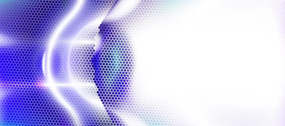 Blue, white abstract background textured by hexagons, unearthly technologies Stock Illustration