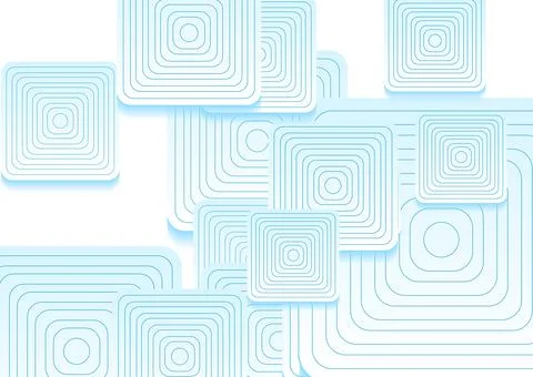 Blue white abstract minimal background with linear squares Stock Illustration