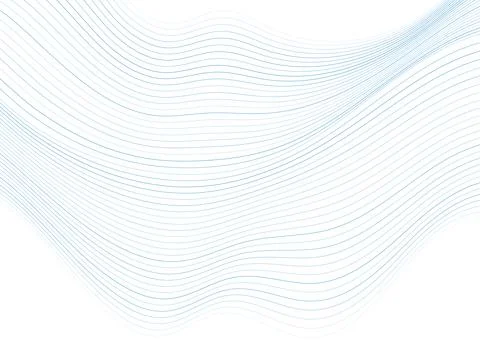 Blue white abstract minimal background with curved wavy lines Stock Illustration