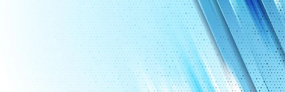 Blue white abstract tech banner with geometric stripes and dots イラスト素材