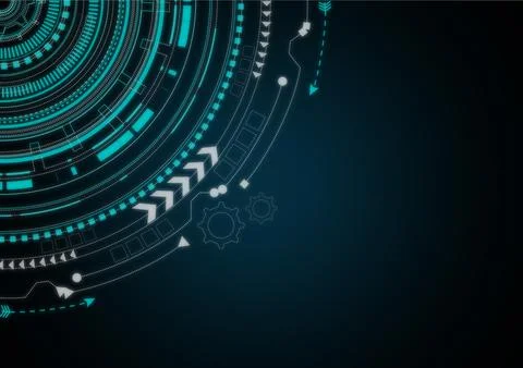 Blue white abstract technology background, Hi tech futuristic digital connection Illustrazione stock