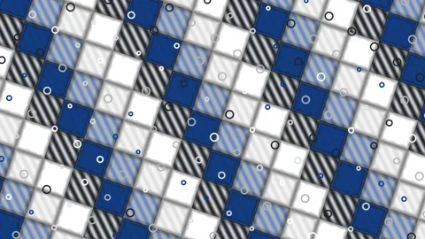 Blue white and gray diagonal geometric mosaic pattern Stock Footage 342881366