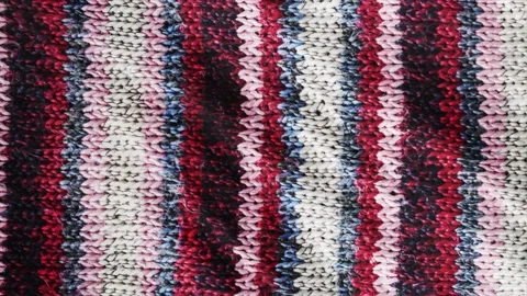 Blue white and red pattern close up shot. Tartan, checked texture waving, Sco Stock Footage 147222795