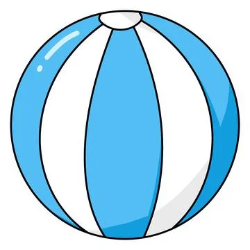 Blue White Beach Ball Isolated Illustration Stock Illustration