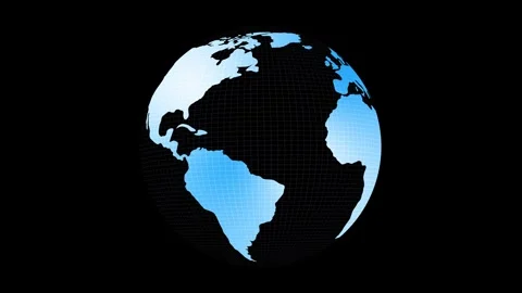 Blue white blue 3d earth globe rotation looped background Vidéo 337854221