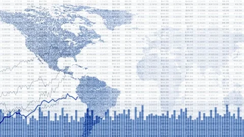 Blue white Business graphs with data animation Stock Footage 333216435