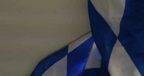 Blue White Checkered Fabric Pattern Background Texture Close Up Vidéo 347164185