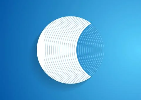 Blue white circle and lines concept abstract tech background Illustrazione stock
