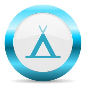 Blue white circle web glossy icon Stock Illustration