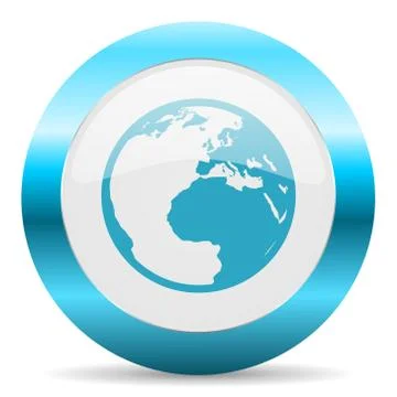 Blue white circle web glossy icon イラスト素材