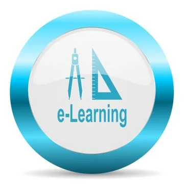 Blue white circle web glossy icon Stock Illustration
