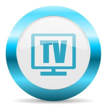 Blue white circle web glossy icon Stock Illustration
