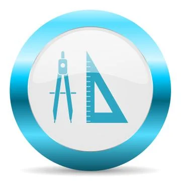 Blue white circle web glossy icon Stock Illustration