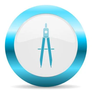 Blue white circle web glossy icon Stock Illustration