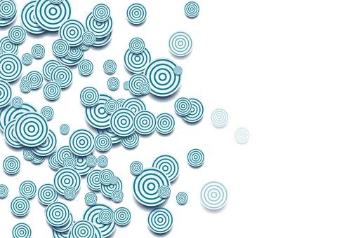 Blue white circles abstract tech geometric background Stock Illustration