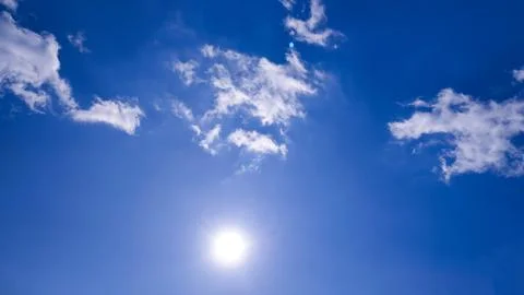 Blue with white clouds. Stock Photos