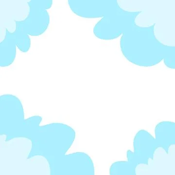 Blue White Clouds Template Banner. Stock Illustration
