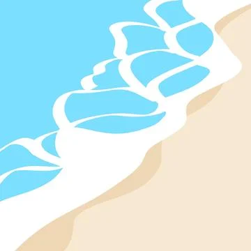 Blue White Coastal Wave Abstract Background Stock Illustration