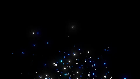 Blue White Confetti Explosion on Black Background, Green Screen 3d Animation Stock Footage 309553801