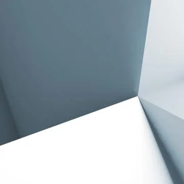 Blue white corners. 3d render illustration Stock Illustration