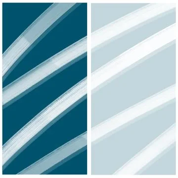 Blue White Diagonal Brush Stripe Diptych Background イラスト素材