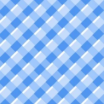 Blue white diagonal checkered plaid seamless pattern Stock Illustration