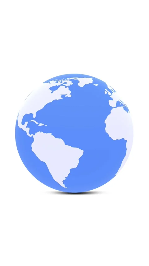 Blue white earth globe planet on white background Stock Footage 337569443