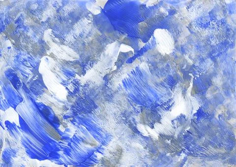 Blue white expression acrylic texture. Modern art Stock Illustration