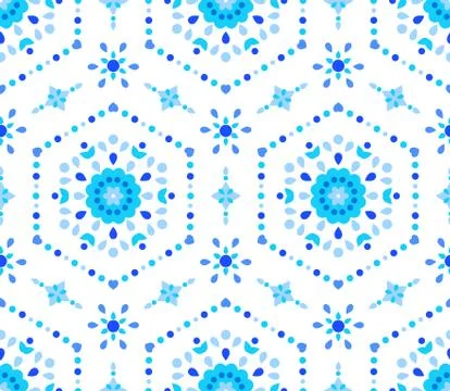 Blue White Floral Pattern Cornflower Stock Illustration