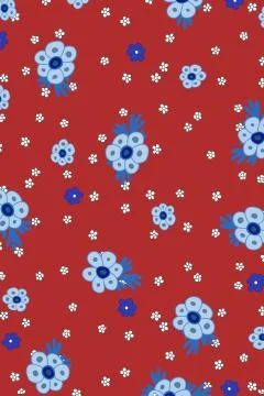 Blue &amp; white flowers Stock Illustration