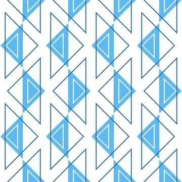 Blue white geometric seamless pattern contrast smooth repeating background Illustrazione stock
