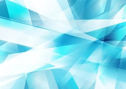 Blue white glossy low poly shapes abstract tech background Illustrazione stock