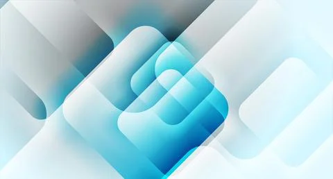 Blue white glossy squares abstract technology design Stock Illustration