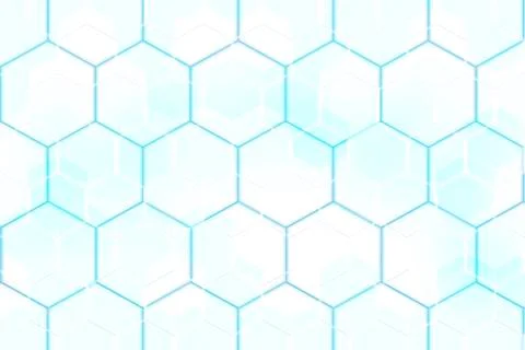 Blue white hexagonal abstract background digital mosaic design Stock Illustration