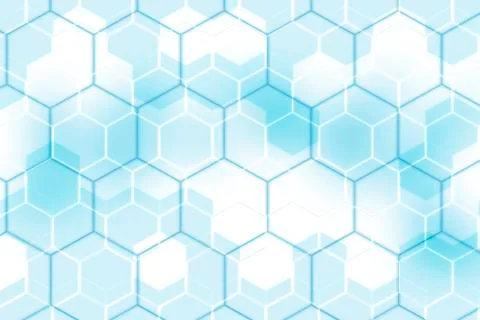 Blue white hexagonal abstract background tech mosaic design イラスト素材