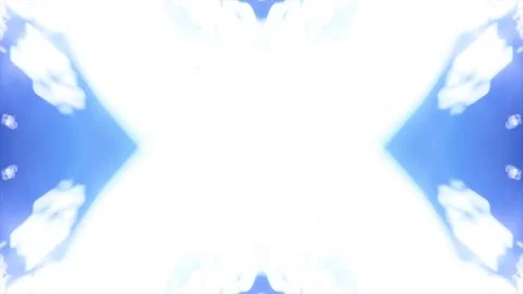 Blue White Kaleidoscope Cloud Pattern Symmetrical Abstract Motion Loop Stock Footage 348636198