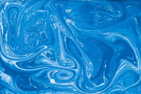 Blue white liquid marble abstract background Stock Photos