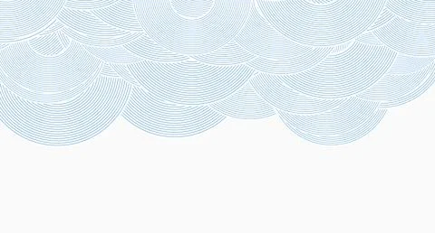 Blue white minimal linear circles abstract futuristic tech background Stock Illustration