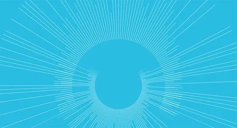 Blue white minimal linear rays arranged in a circle abstract tech background イラスト素材