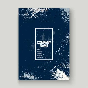 Blue white Neon explosion paint splatter artistic cover frame de Stock Illustration