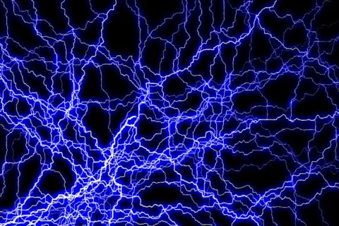 Blue White Neural Activity Stock Footage 65294
