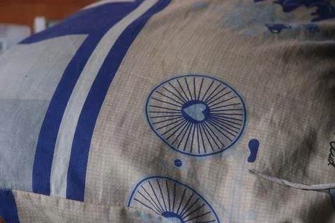 Blue &amp; white pattern fabric Stock Photos