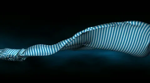 Blue white scarf fluttering in the wind Stock Footage 10873826