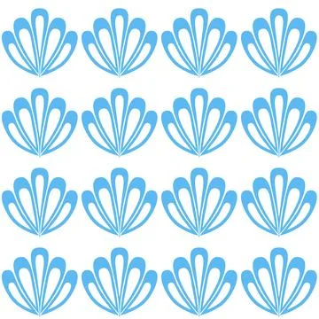 Blue white seamless pattern background with shell for product design 스톡 일러스트