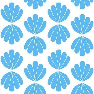Blue white seamless pattern background shell design and decoration Stock Illustration