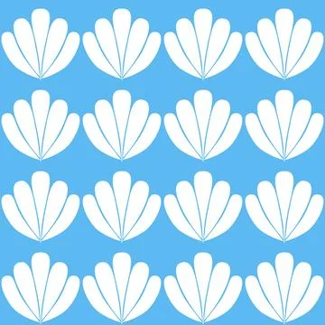Blue white seamless pattern background with shell for design and decoration Stock Illustration