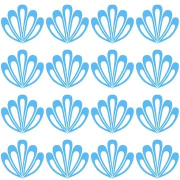 Blue white seamless pattern background with shell for product design Stock Illustration