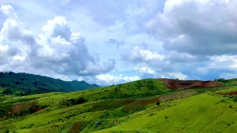 Blue White Sky nature Background Mountain Wallpaper with Clouds Stock Footage 151285103