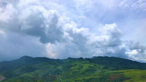 Blue White Sky nature Background Mountain Wallpaper with Clouds Stock Footage 151285117