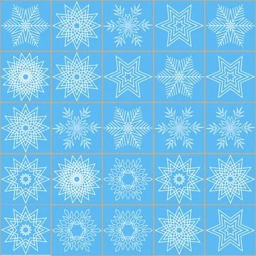 Blue white snowflake seamless pattern for christmas holiday decoration Ilustración de archivo
